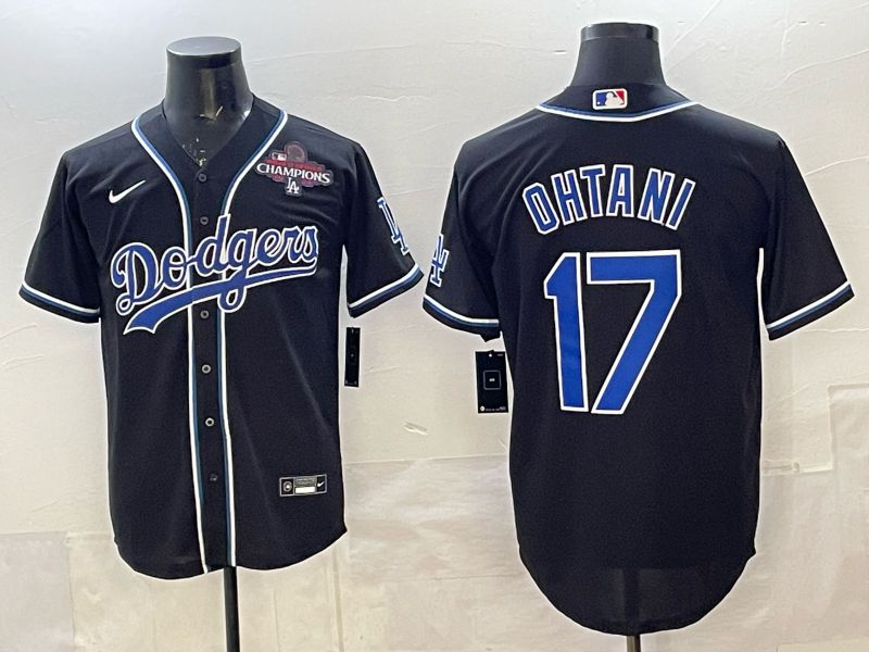 Men 2025 Los Angeles Dodgers #17 Ohtani Black Nike MLB Jersey style 091->los angeles dodgers->MLB Jersey
